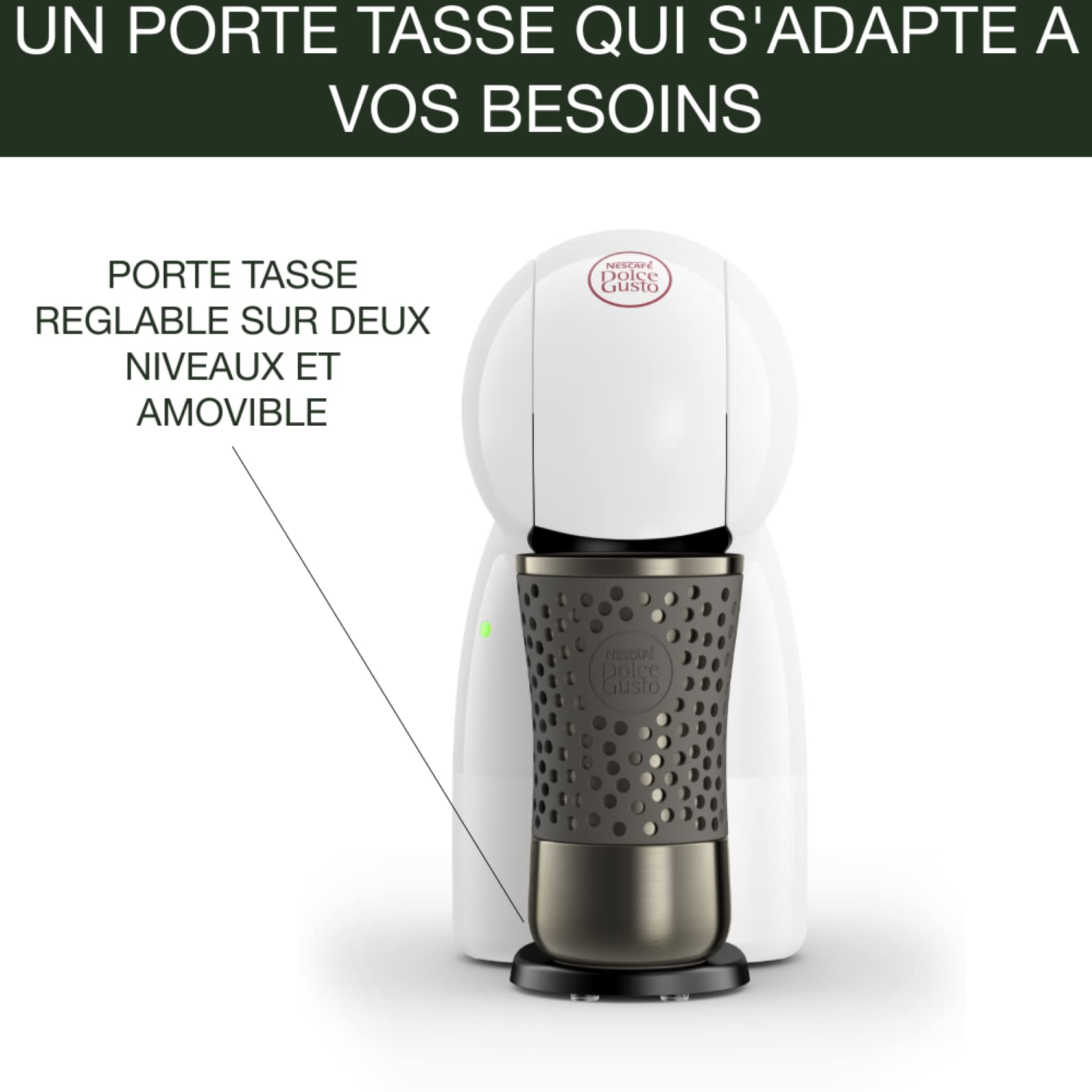 Dolce Gusto Machine à café capsules, 15 bars, Multi-boissons, , Piccolo XS, KP1A3110, Blanc / Rouge
