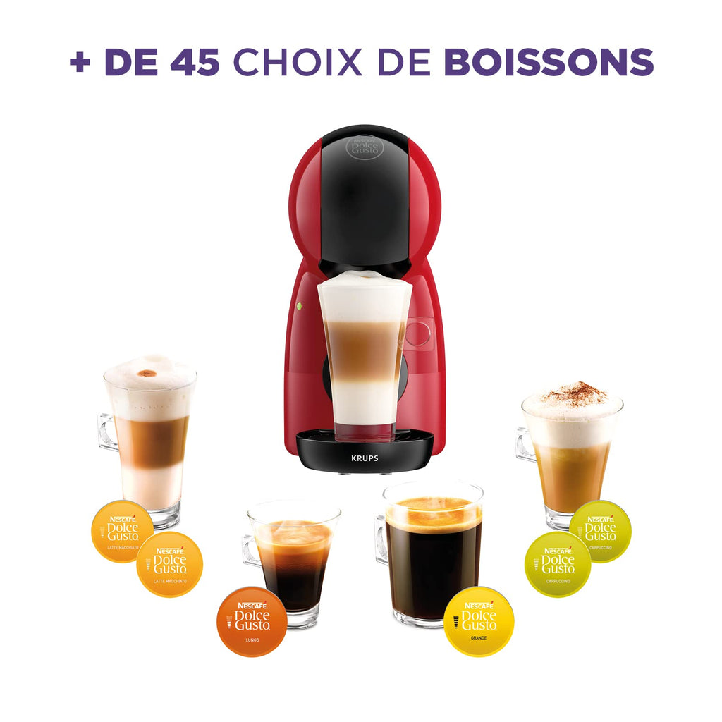 Dolce Gusto Machine à café capsules, Pression 15 Bars, Piccolo XS Rouge KP1A3510
