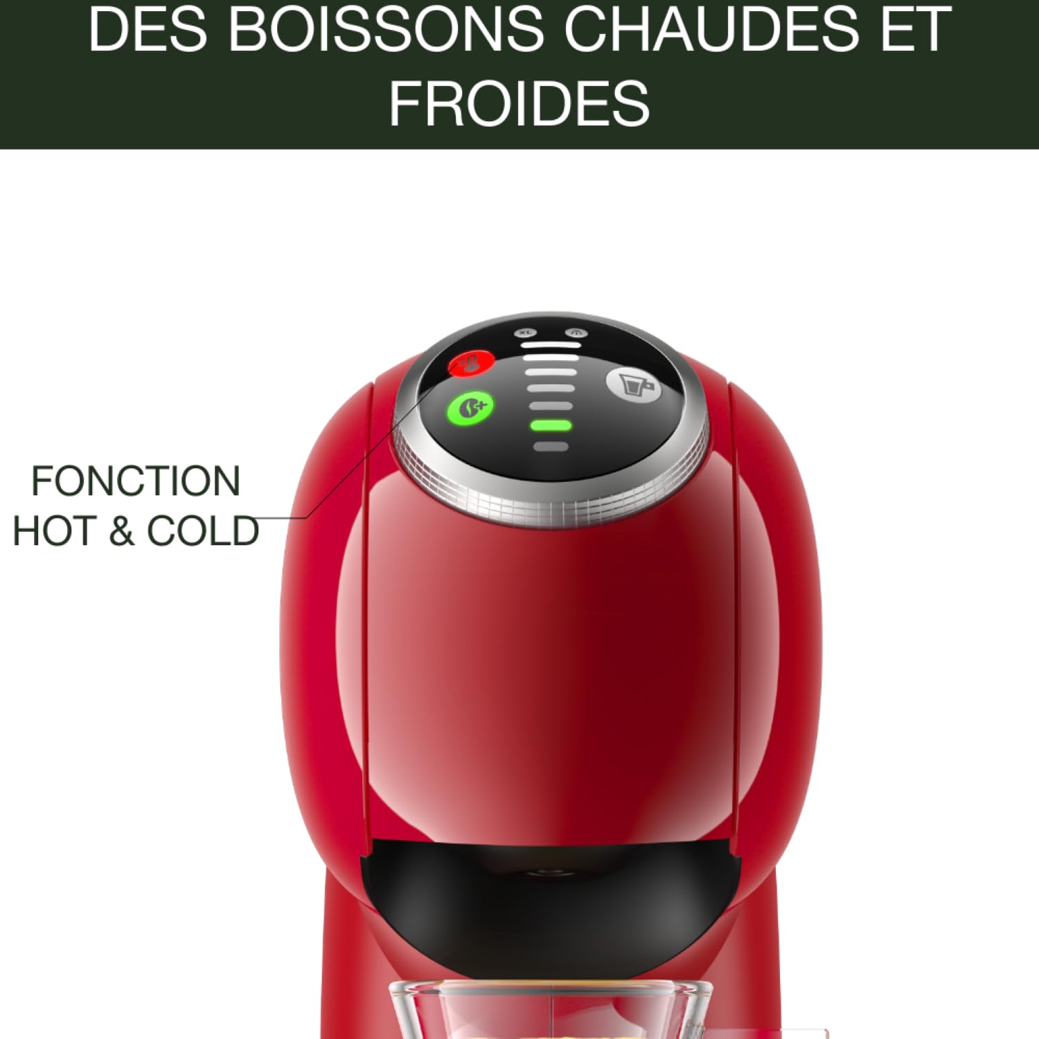 Dolce Gusto Machine à café capsules, 15 bars, Genio S Plus, Rouge KP340510