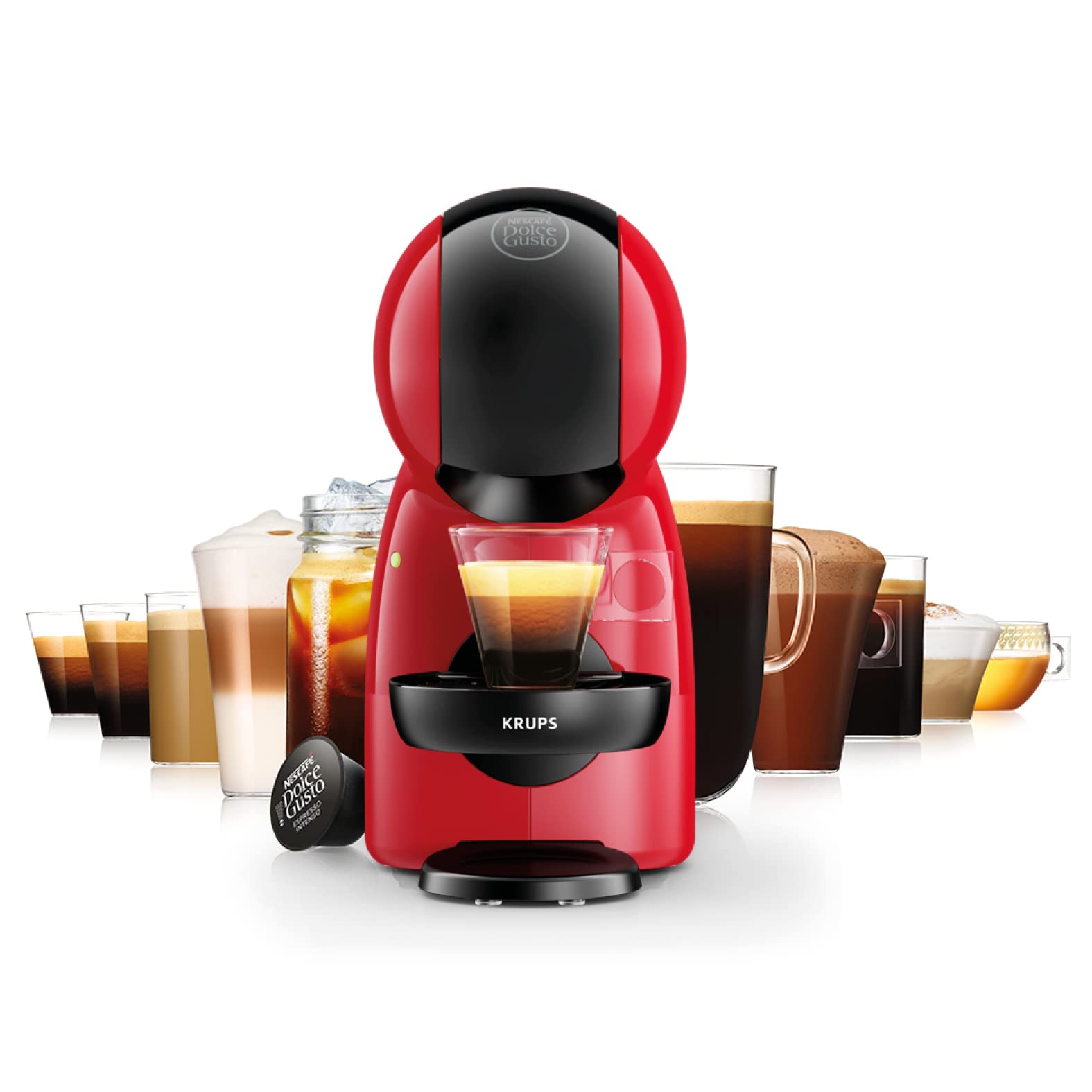 Dolce Gusto Machine à café capsules, Pression 15 Bars, Piccolo XS Rouge KP1A3510