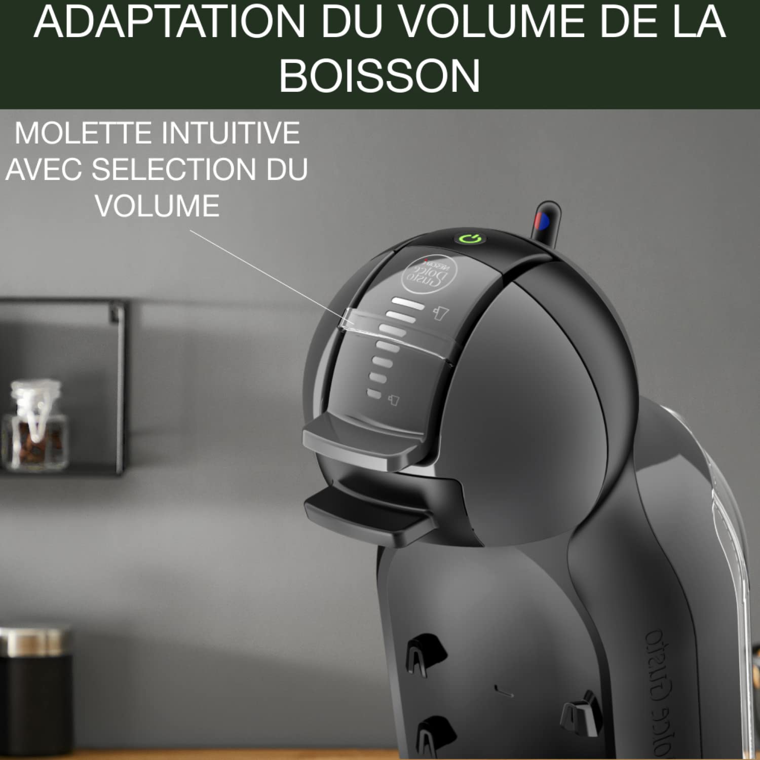 Dolce Gusto Machine à café, Cafetière capsules, Pression 15 bars, Qualité professionnelle, Large choix de boissons chaudes ou froides, Mini Me, Noir/Gris YY1500FD