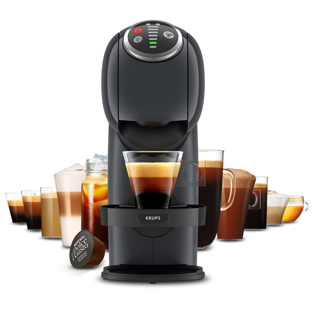 Dolce Gusto Machine à café capsules, Cafetière multi boissons, Pression 15 bars, Capacité 0,8 L, Fonction XL, Arrêt automatique, Genio S Plus gris KP340B10