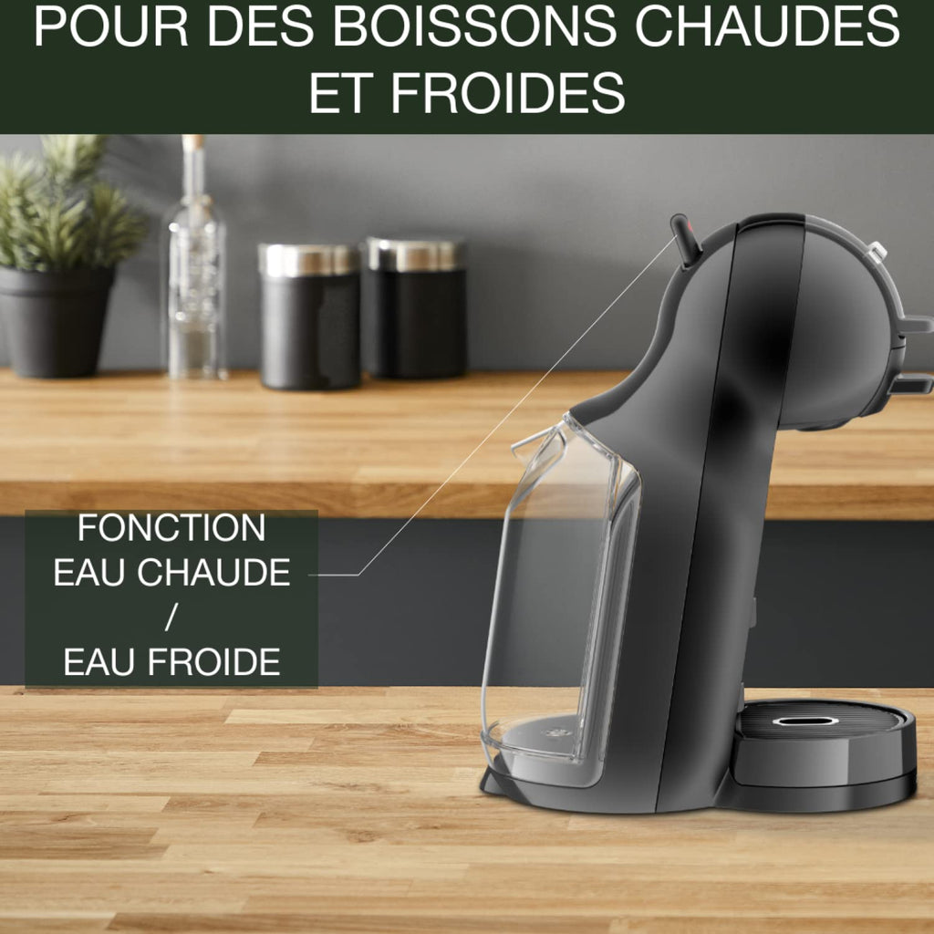 Dolce Gusto Machine à café, Cafetière capsules, Pression 15 bars, Qualité professionnelle, Large choix de boissons chaudes ou froides, Mini Me, Noir/Gris YY1500FD