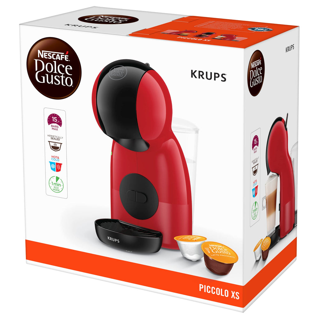 Dolce Gusto Machine à café capsules, Pression 15 Bars, Piccolo XS Rouge KP1A3510