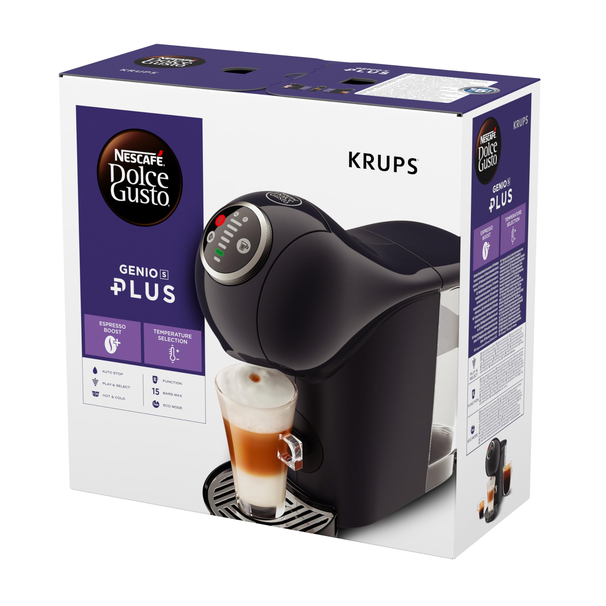 Dolce Gusto Machine à café capsules, 15 bars, Genio S Plus, Rouge KP340510