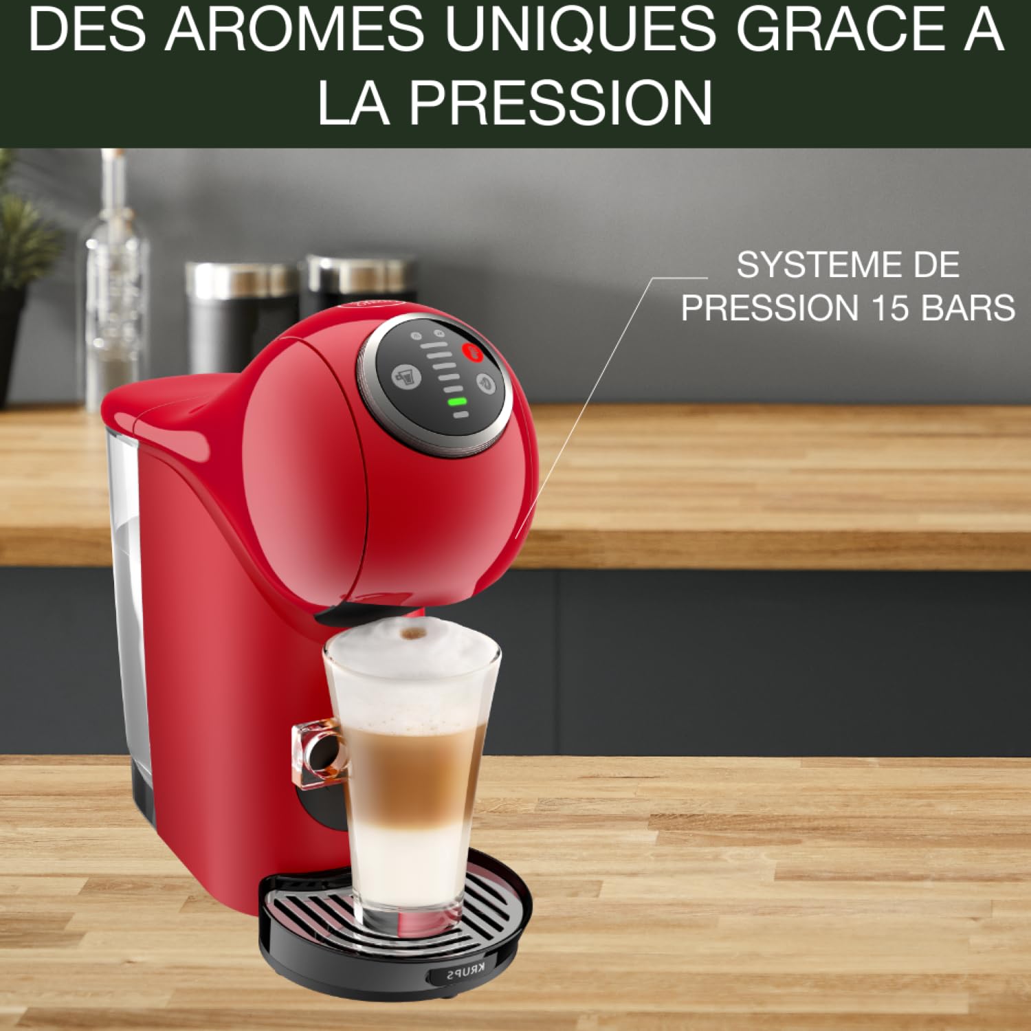 Dolce Gusto Machine à café capsules, 15 bars, Genio S Plus, Rouge KP340510