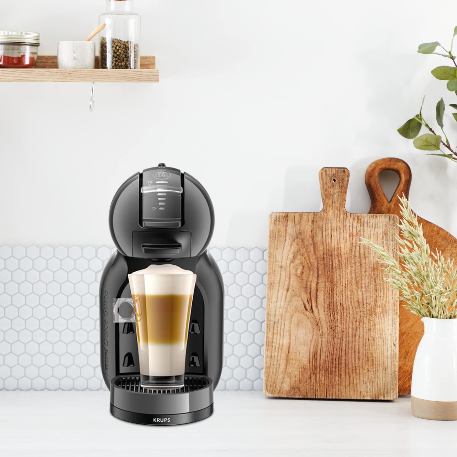 DOLCE GUSTO Mini Me, Machine à café expresso et autres boissons en capsule, automatique, Anthracite, Noir